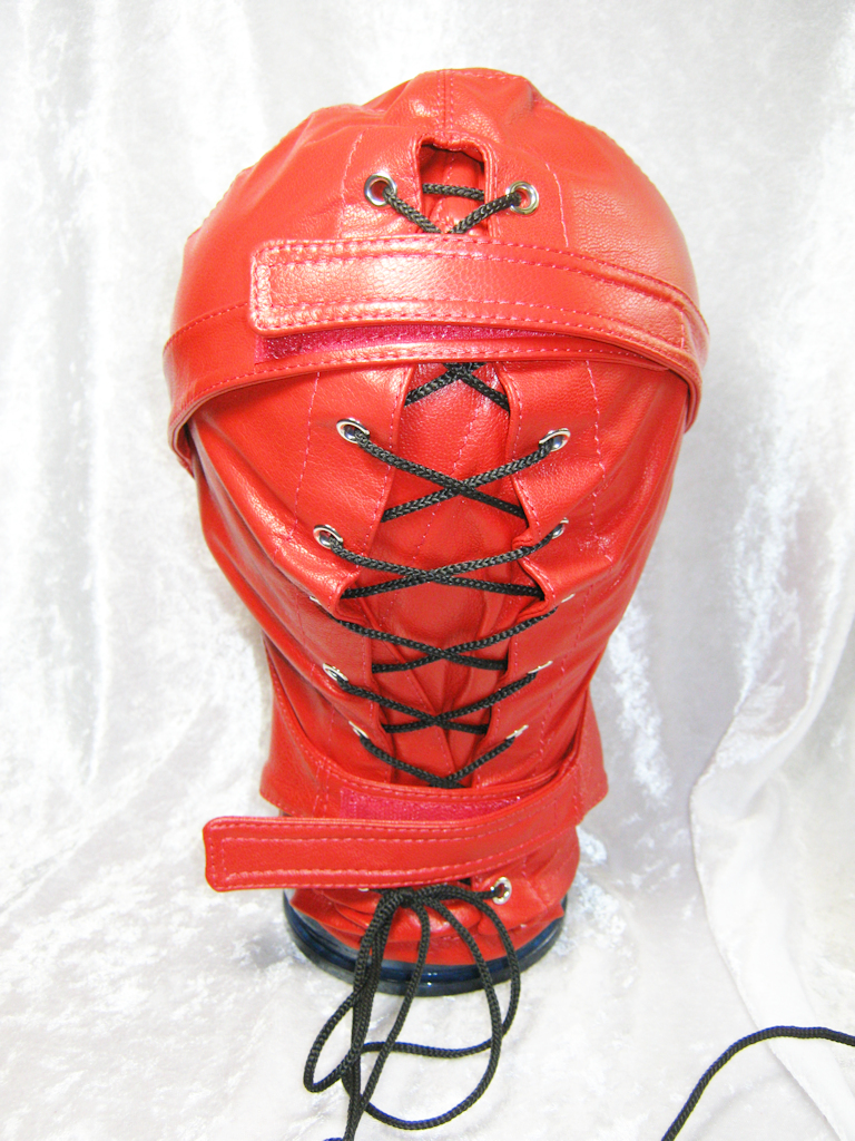 BDSM-Haube aus echtem Leder + mit Leder gefütterte Gesichtsmaske