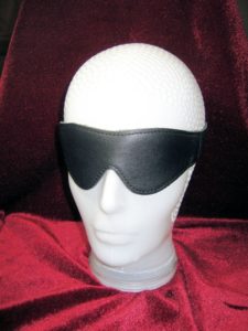 Onyx-Leather Blindfold - Black