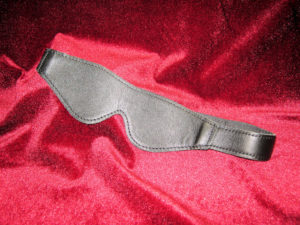 Onyx-Leather Blindfold - Black